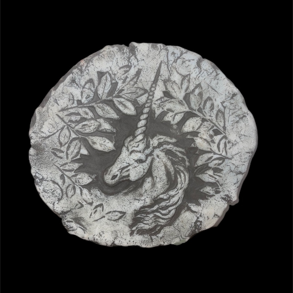 Vintage Shapes of Clay Unicorn Stan Mount St Helen Made of Ash Plaque Wall Art